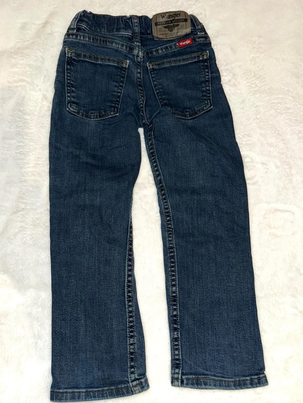 Wrangler Boys Straight Dark Blue Wash Skinny Jeans Size 5 Slim